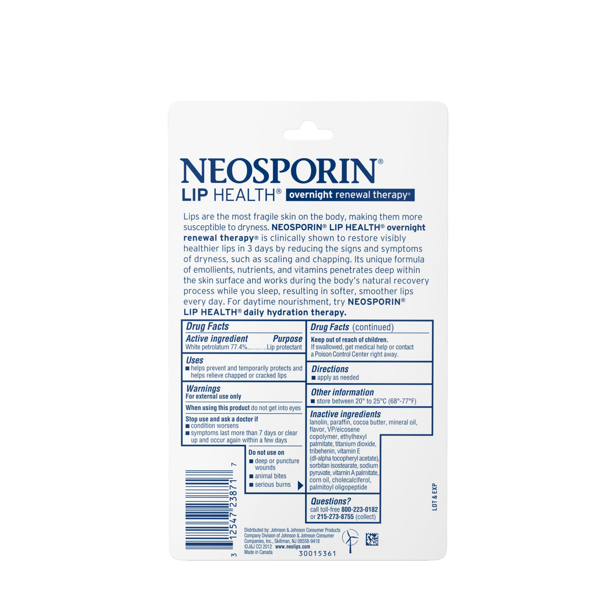 Neosporin Lip Health Overnight Renewal Therapy, Twin Pack, 0.27 oz Neosporin