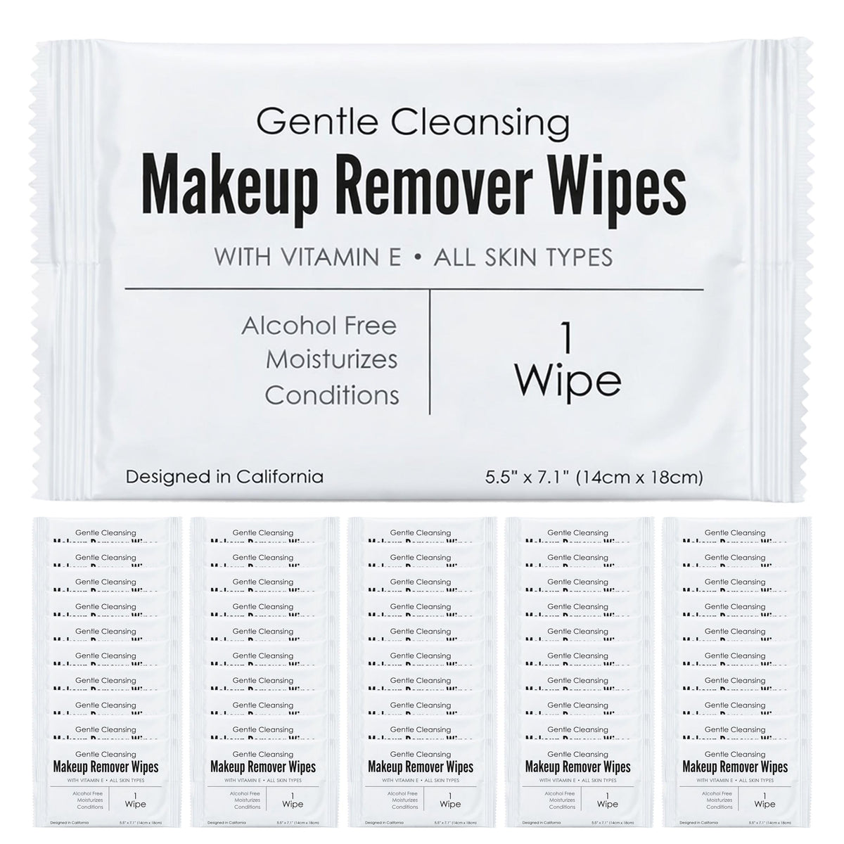 World Amenities Individual Makeup Remover Wipes, 50 Individually Wrapped World Amenities
