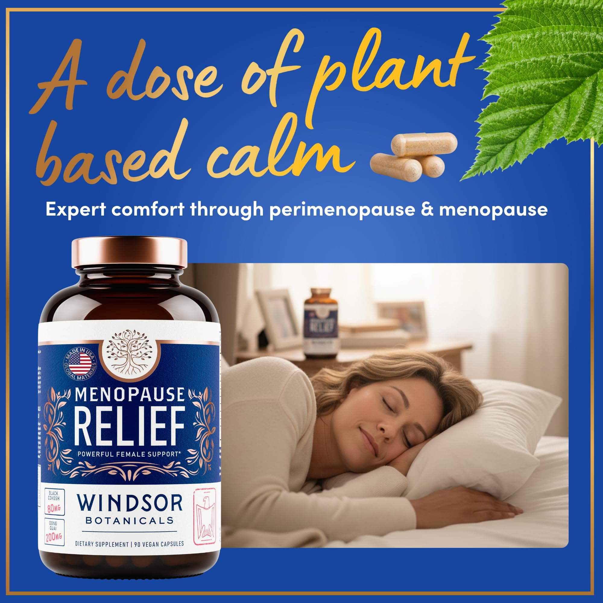 Menopause Supplements for Women - 5-HTP, Dong Quai, Black Cohosh for Menopause Hot Flashes, Night Sweats Relief Support - Womens Pre Meno Premenopausal Perimenopause Supplement - 90 Caps WINDSOR BOTANICALS buy australia supplements
