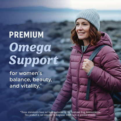 Fish Oil Omega 3 Supplements for Women | DHA + EPA | Heart Health, Hormone Balance, Skin & Wellness Support | 600MG Omega3 + 800MG Evening Primrose Oil MAV NUTRITION