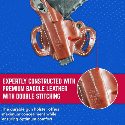 Desantis Thumb Break Mini Slide OWB Holster - Right Hand Draw, Black | Leather Holster, Fits Cocked & Locked Standard 1911 3"-5" Models from COLT, S&W, SIG SAUER, Kimber, Springfield & Others Gsupps Australia