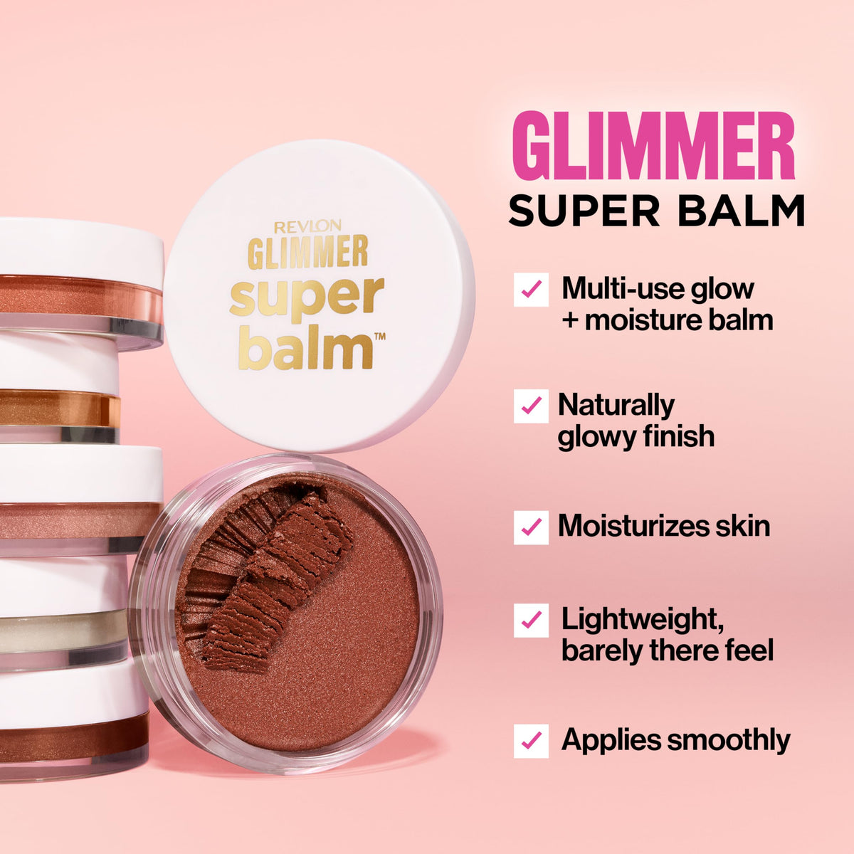Revlon Glimmer Super Balm, Multi-Use Makeup, 002 Cocktail Hour, 0.06 oz REVLON
