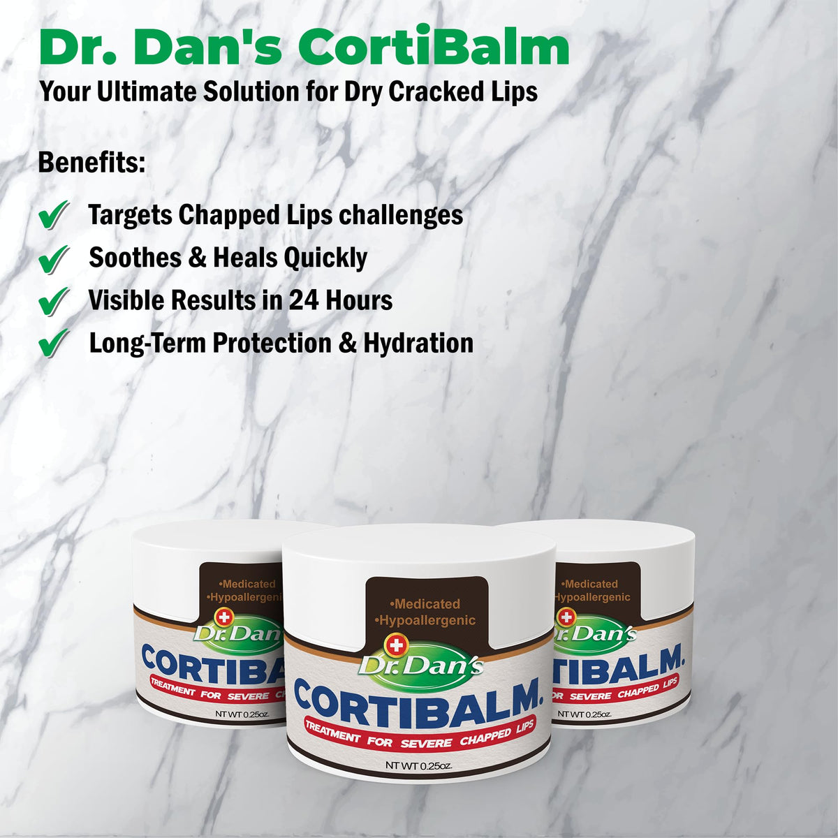 Dr. Dan's Cortibalm 1-Pack Healing Lip Balm Jar for Severely Chapped Lips Dr. Dan's