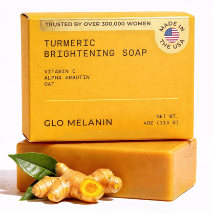 Glo Melanin Turmeric Brightening Soap with Vitamin C, Alpha Arbutin & Oats Glo Melanin
