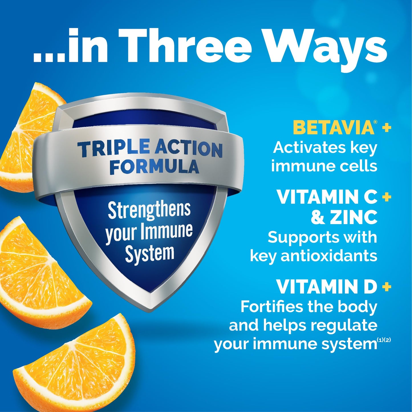 Emergen-C Immune+ Triple Action Immune Support Powder, BetaVia (R), 1000mg Vitamin C, B Vitamins, Vitamin D and Antioxidants Emergen-C