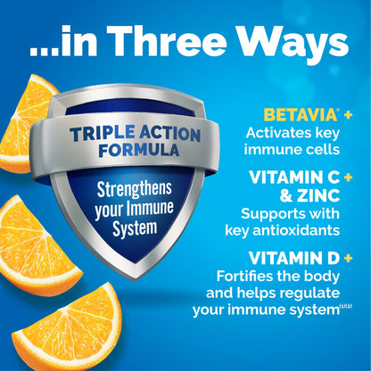 Emergen-C Immune+ Triple Action Immune Support Powder, BetaVia (R), 1000mg Vitamin C, B Vitamins, Vitamin D and Antioxidants Emergen-C