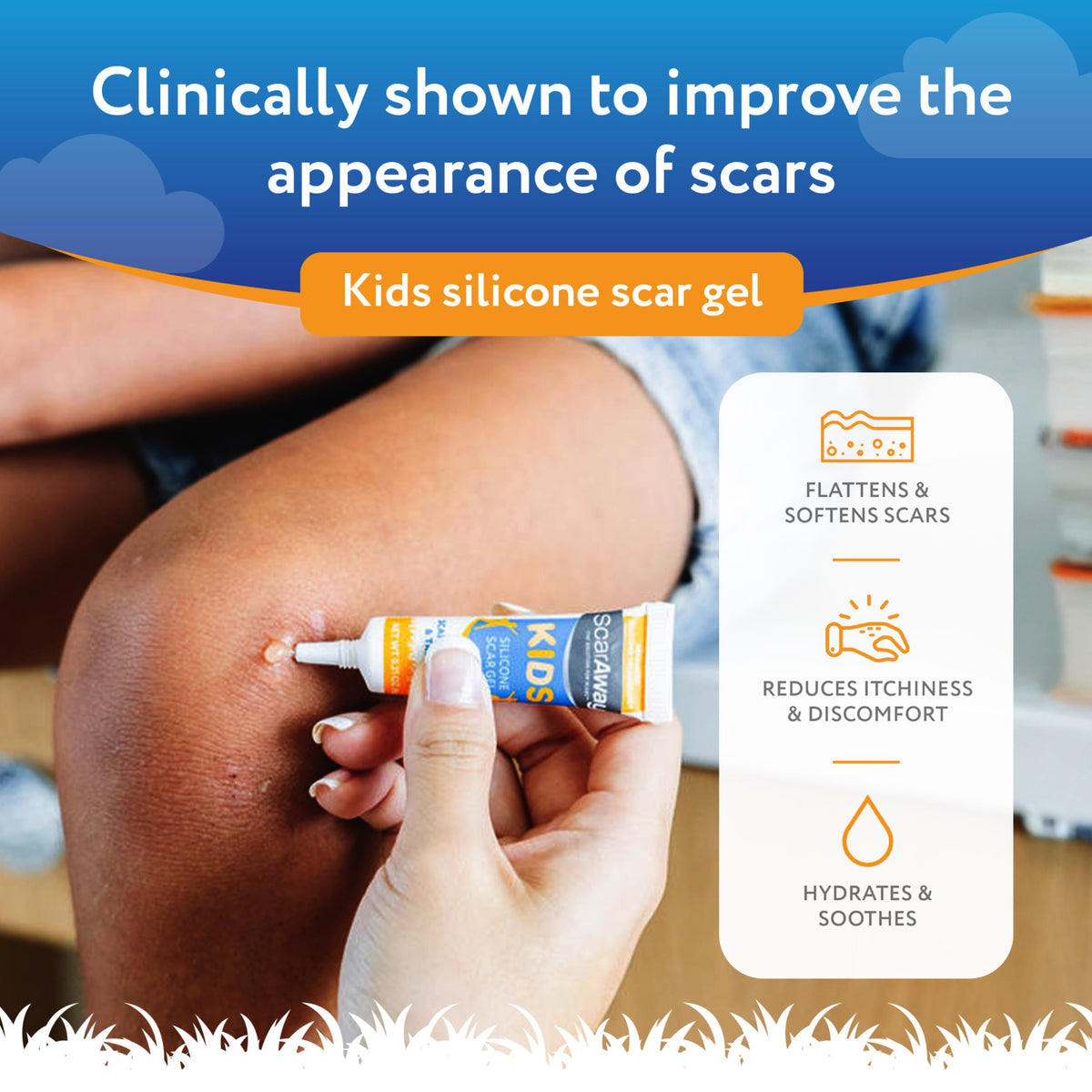 ScarAway Kids Scar Gel, Medical-Grade Silicone Scar Gel, Clear, 6g ScarAway