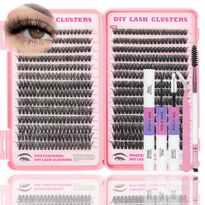 Lash Clusters Kit D Curl Natural Wispy Eyelashes Clusters Lashes Extensions ISTGIFT