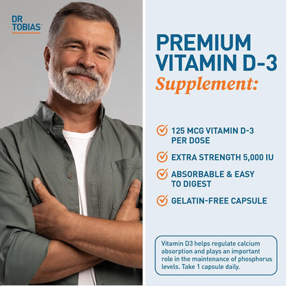 Dr. Tobias Omega 3 Fish Oil and Vitamin D-3 Promotes Overall Health - 3 Month Supply