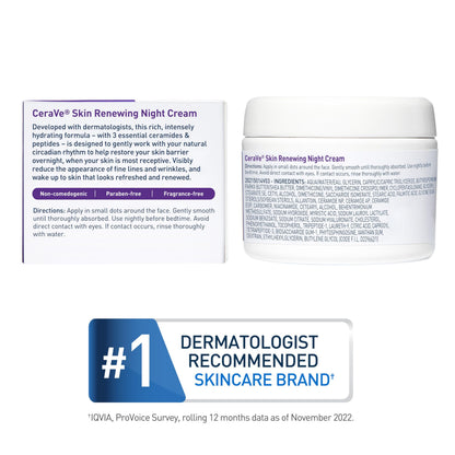 CeraVe Night Cream, Face Moisturizer, Skin Care for Dry Skin, 1.7oz CeraVe
