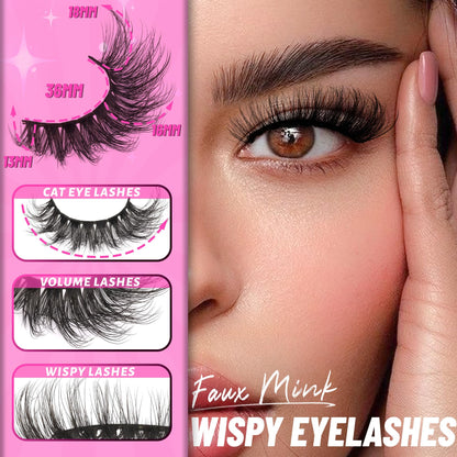 Veleasha Lashes Strips Fluffy Eyelashes Wispy Volume Cat Eye Lashes (804) Veleasha