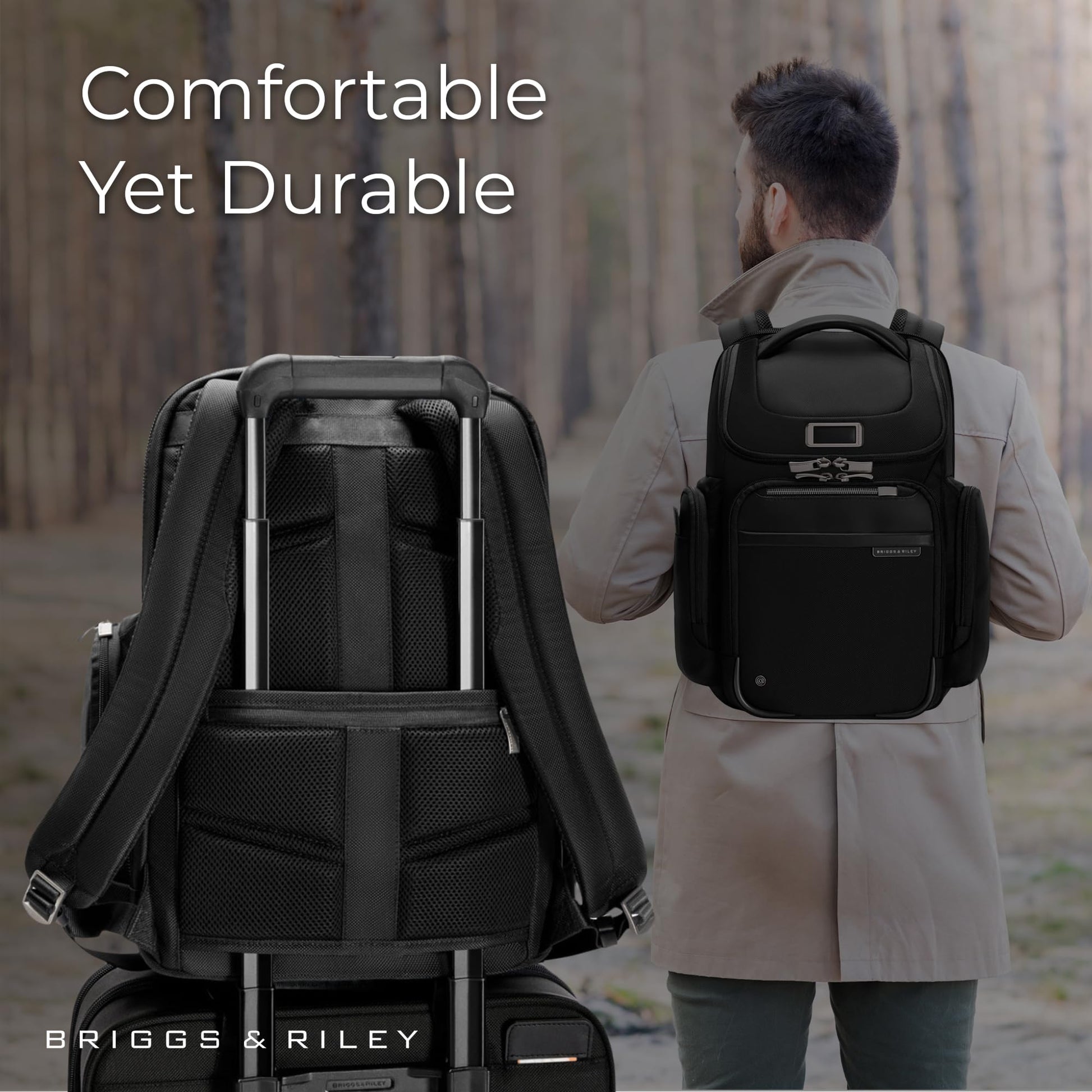 Briggs & Riley Medium Cargo Backpack for Women & Men - Laptop Backpack, For Work & Travel, Lightweight & Durable, Padded Straps, Fits up to 15" Laptop - @work Collection, Black Gsupps Australia