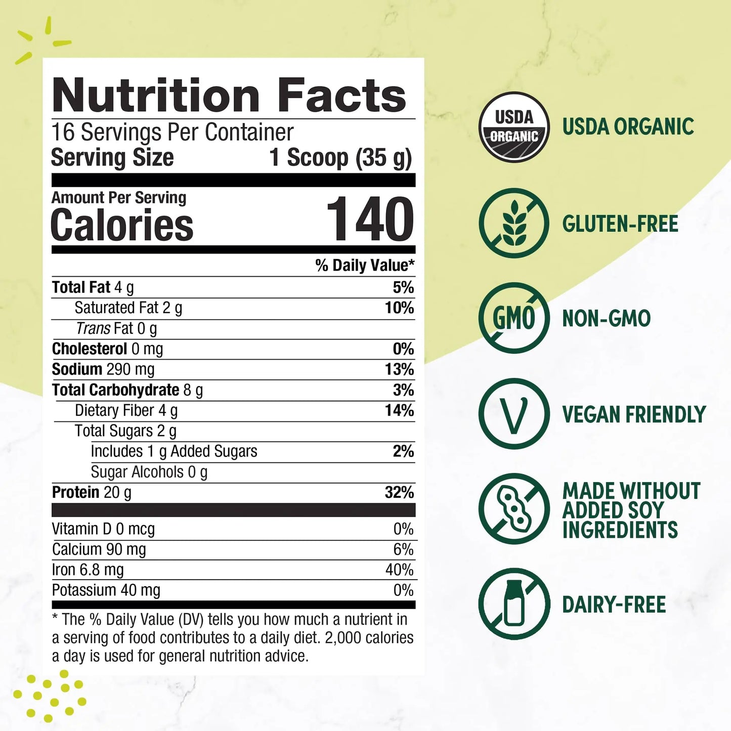 Purely Inspired Plant-Based Protein Powder for Men & Women, Creamy French Vanilla (16 Servings) - Vegan & Organic - 20g of Pea Protein Powder for Smoothies & Shakes - Dairy-Free, & Gluten-Free Purely Inspired