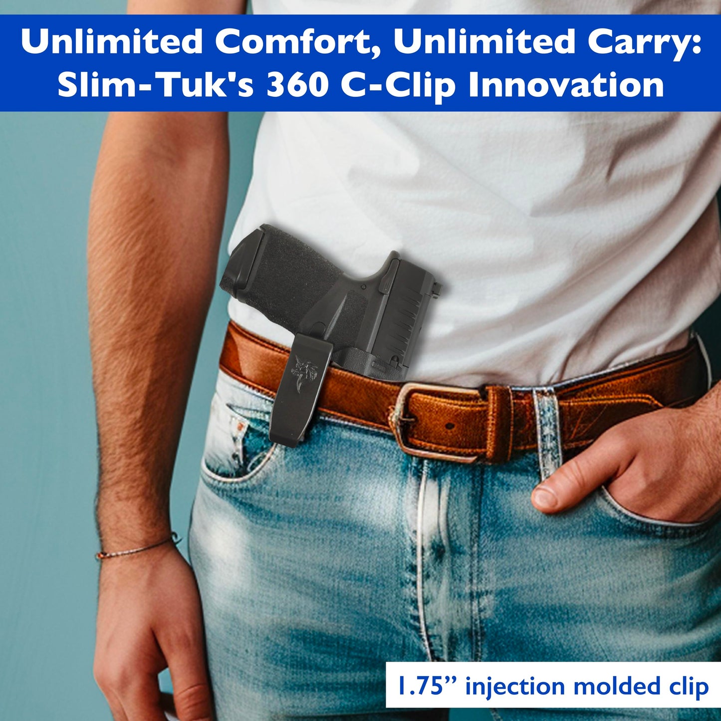 DeSantis Slim-Tuk - IWB Holster for Men and Women, Pistol Holster for Concealed Carry, Suitable for Appendix Wear, Ambidextrous, Made with Kydex, Adjustable Tension, Tuckable 360 C-Clip Gsupps Australia