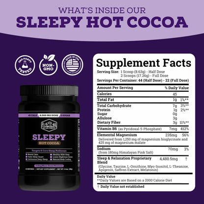 Black Forest Sleepy Hot Cocoa - Magnesium Hot Chocolate Sleepy Cocoa Sleep Powder for Adults with Melatonin & L-Theanine - Natural Sleep Drink Mix for Deep Sleep & Relaxation, Black Forest