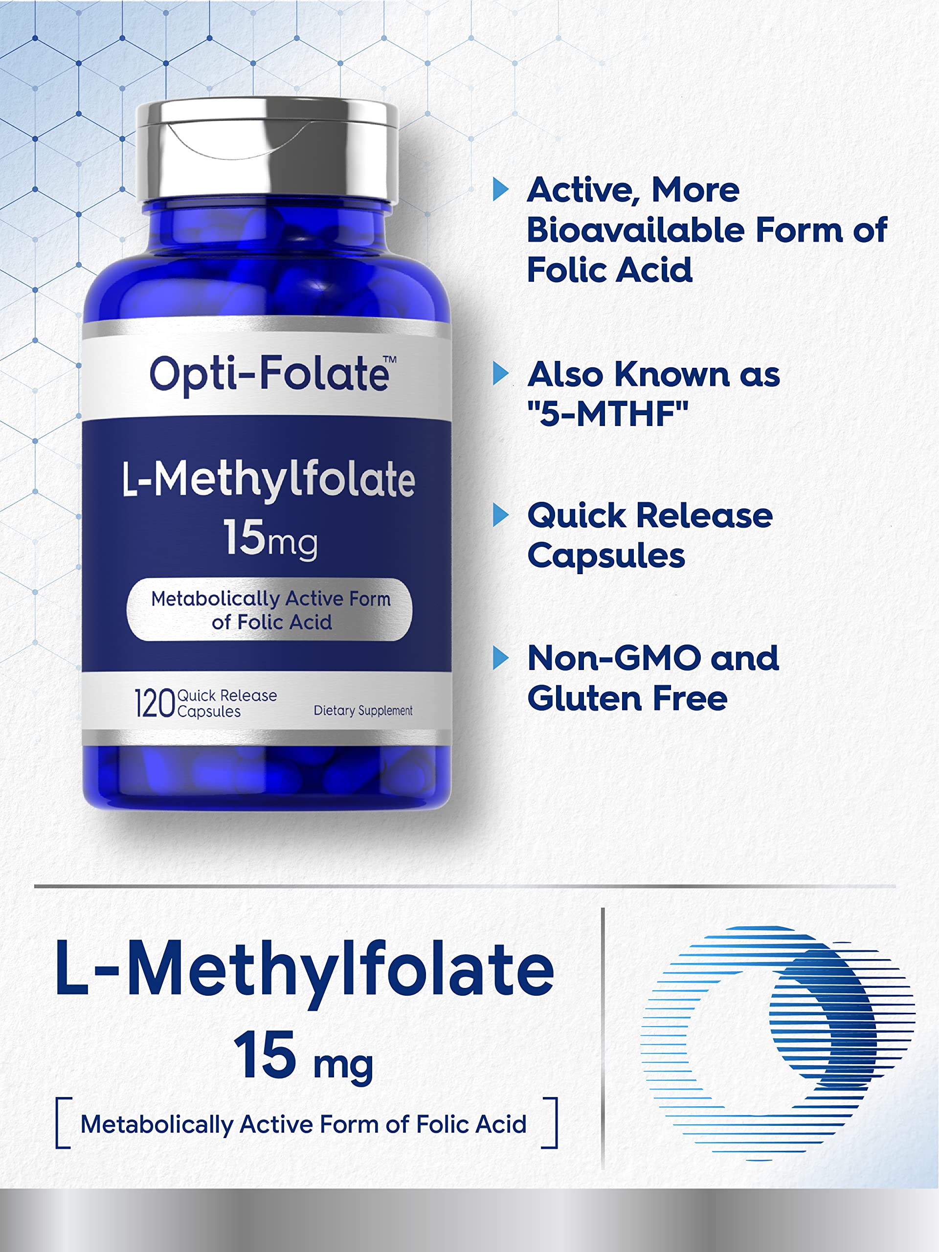 Carlyle L Methylfolate 15mg | 120 Capsules | Value Size | Max Potency | Optimized Carlyle buy australia supplements
