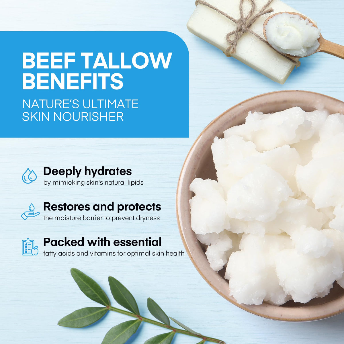 HealthyDerm Copper Peptides GHK-Cu Beef Tallow for Skin: Blue Balm with Methylene Blue, Manuka Honey & Vitamin E – Natural Face and Body Moisturizer for Mature, Dry & Sensitive Skin – 2oz HealthyDerm