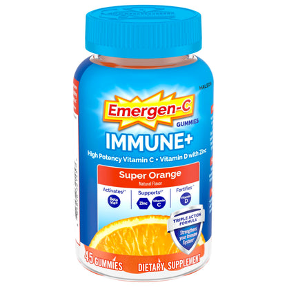 Emergen-C Immune+ Triple Action Immune Support Gummies, BetaVia (R), 1000mg Vitamin C, B Vitamins, Vitamin D and Antioxidants Emergen-C