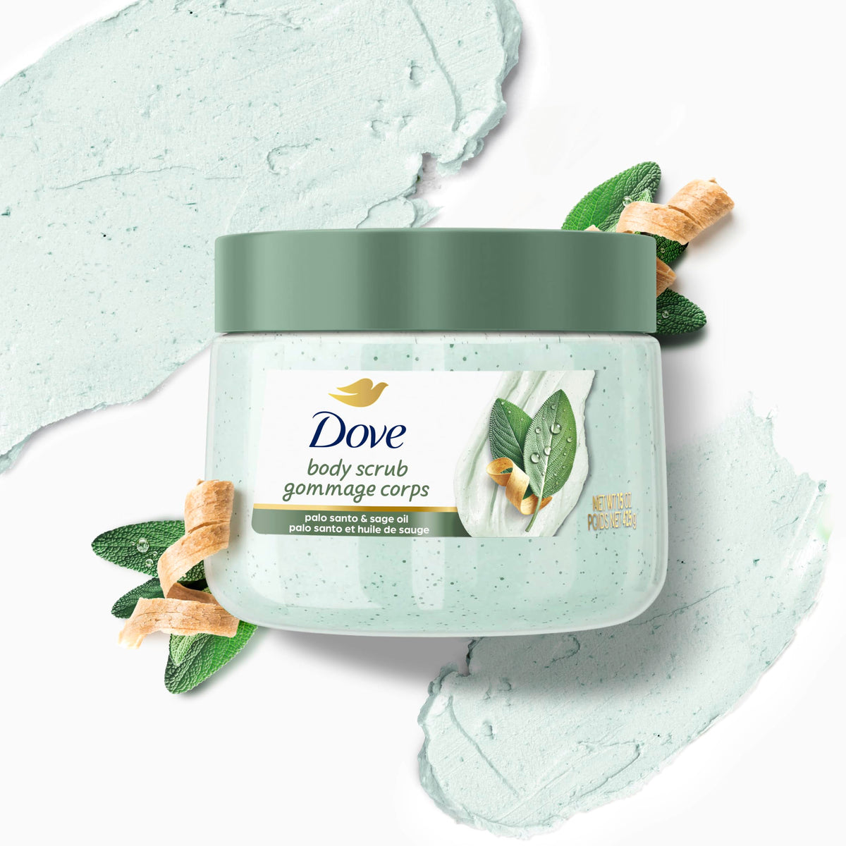 Dove Limited Edition Body Scrub Palo Santo & Sage Oil For Exfoliated 15 OZ Dove