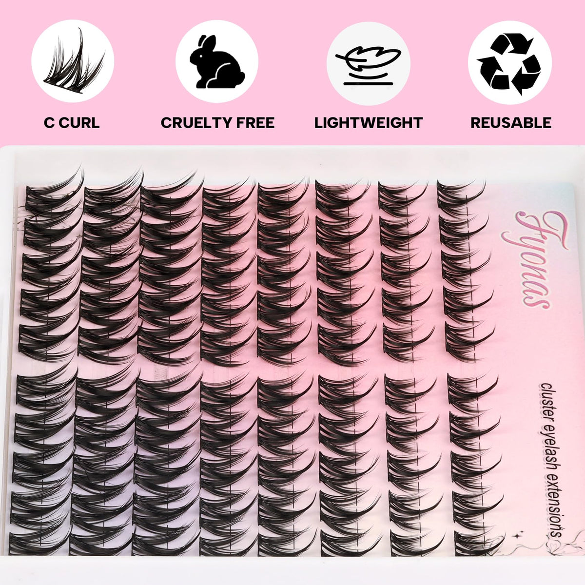 Manga Lash Clusters Wispy Eyelash Clusters Spiky Anime Lashes (Cutey) Fyonas