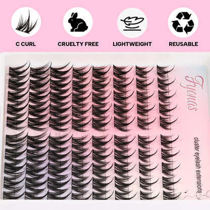 Manga Lash Clusters Wispy Eyelash Clusters Spiky Anime Lashes (Cutey) Fyonas
