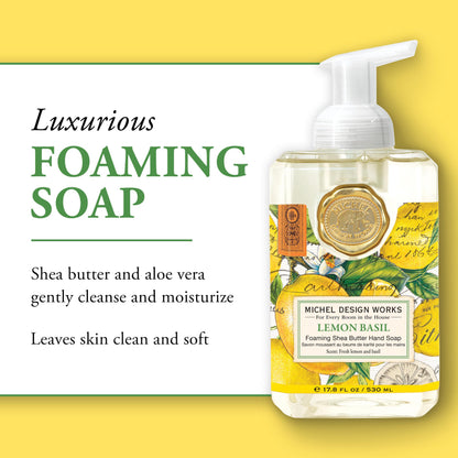 Michel Design Works Foaming Hand Soap, Lemon Basil, 1-Pack, 17.8 Fl oz Each Michel Design Works