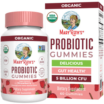 MARYRUTH'S USDA Organic Probiotic Gummies Probiotic Digestive Support | Immune Support | Digestive & Gut Health Supplement | 5 Billion CFU