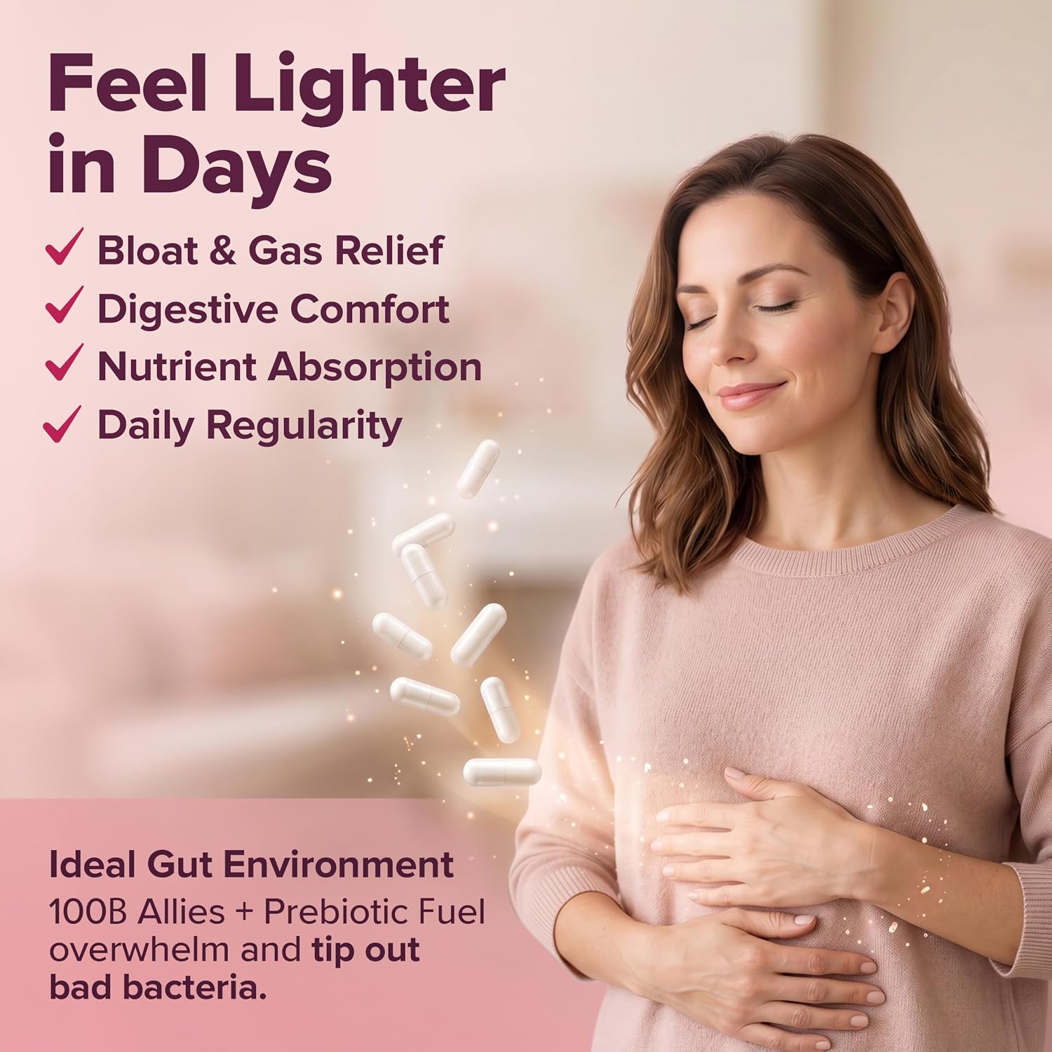Wholesome Wellness Dr. Formulated Raw Probiotics for Women 100 Billion CFUs Capsules with Prebiotics, Digestive Enzymes, Approved for Adults, Shelf Stable Supplement Gsupps Australia