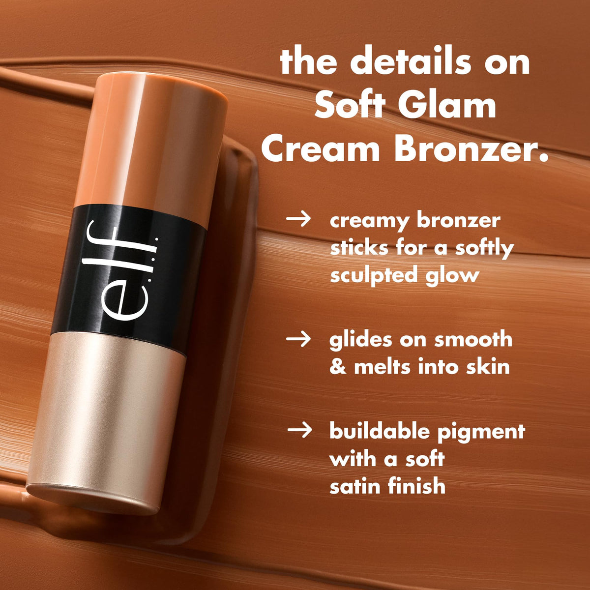 e.l.f. Soft Glam Cream Bronzer Stick, Sun-Kissed Soft Glow, Fair e.l.f.