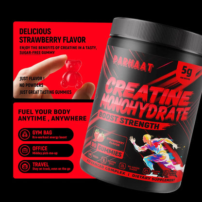 NSF Certified Creatine Gummy - Creatine Monohydrate Gummies 5g for Men & Women - Boost Focus,Strength, and Endurance, Vegan, Gluten-Free, Non-GMO, 2.5 Gram Creatine Parhaat