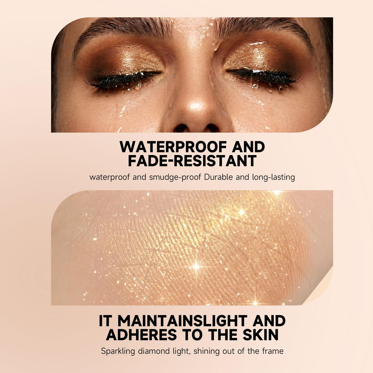 SAUBZEAN Eyeshadow Makeup, Long Lasting Waterproof Shimmer, Rose Gold SAUBZEAN