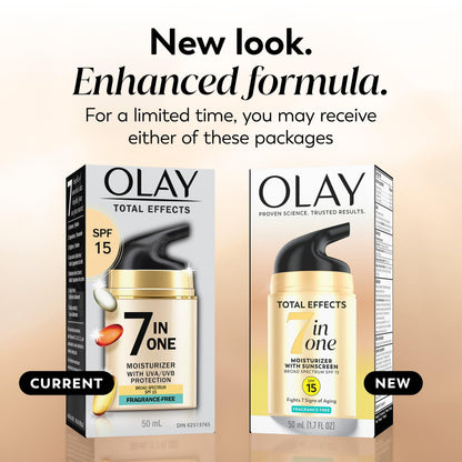 OLAY Total Effects 7-in-1 Anti-Aging Face Moisturizer with SPF 15, Fragrance-Free 1.7 oz Olay