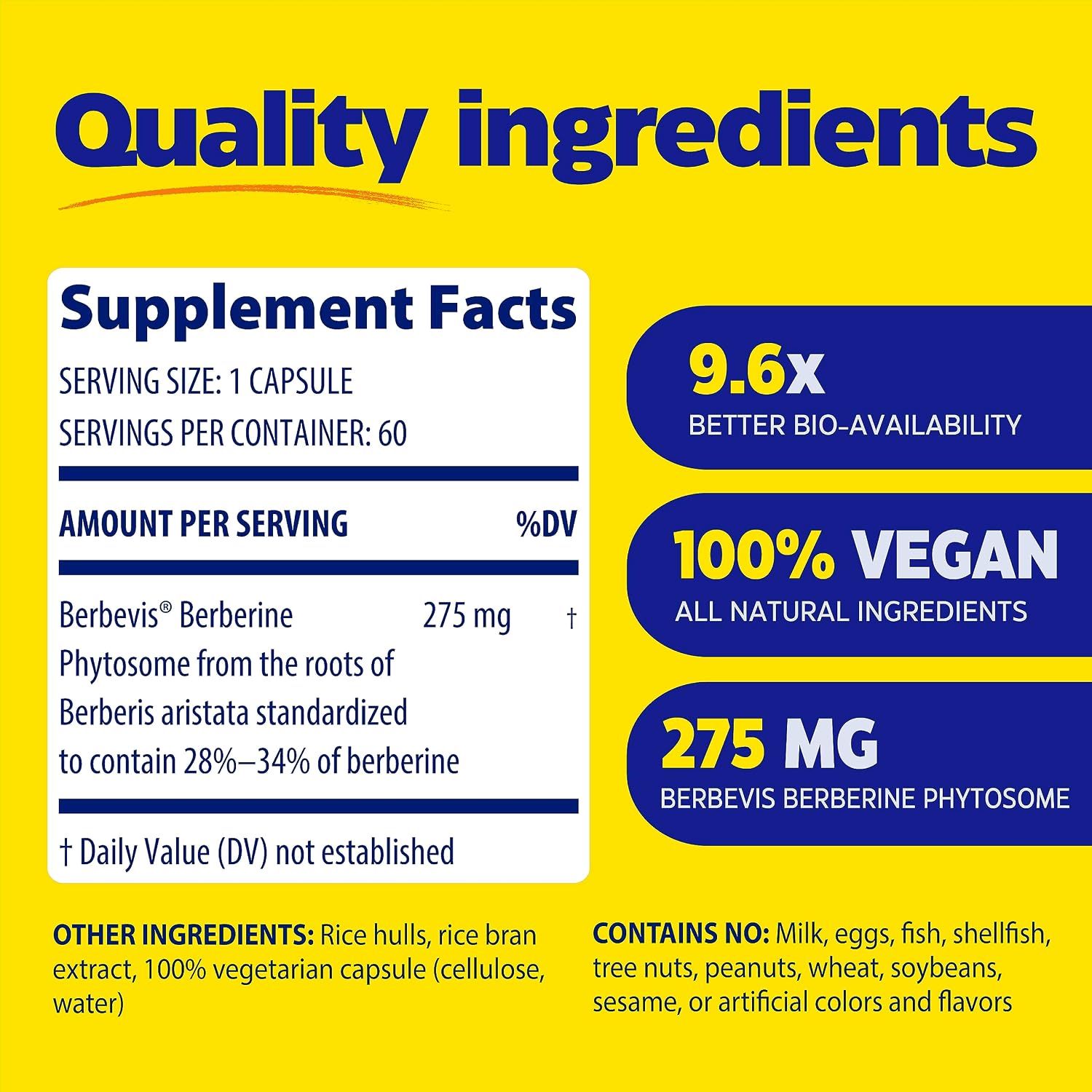 Enzymedica Berberine Phytosome High Absorption Supplement - Berbevis Berberine Phytosome Capsules for Men & Women, Bioavailable Formula, Natural Metabolic Health Support, Vegan, Gluten Free - 60 Caps Gsupps Australia