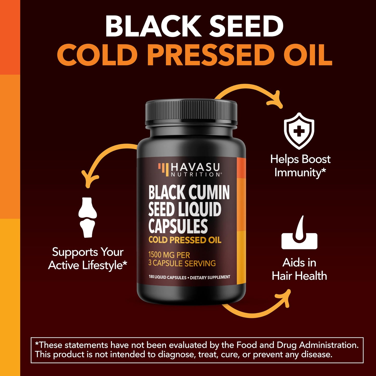 Black Seed Oil Capsules, Vegan, Non-GMO, Cold-Pressed Nigella Sativa, 90ct | 1500mg Per Serving Black Cumin Supplement for Skin Health, Immune Function, and Digestive Health, Unflavored, 30 Servings Gsupps Australia