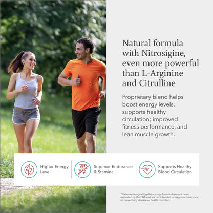 Juvenon BloodFlow-7 Nitric Oxide Supplements for Men & Women - Natural Nitric Oxide Booster with Nitrosigine® + S7® Juvenon