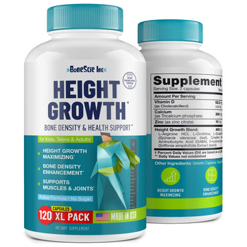 Height Growth Maximizer - Made in USA - Natural Height Increase Booster & Bone Growth Pills - Grow Taller Supplement for Adults, Teens & Kids - Vitamins for Boys & Girls to Get Taller - 120 capsules BONESCIE INC buy australia supplements