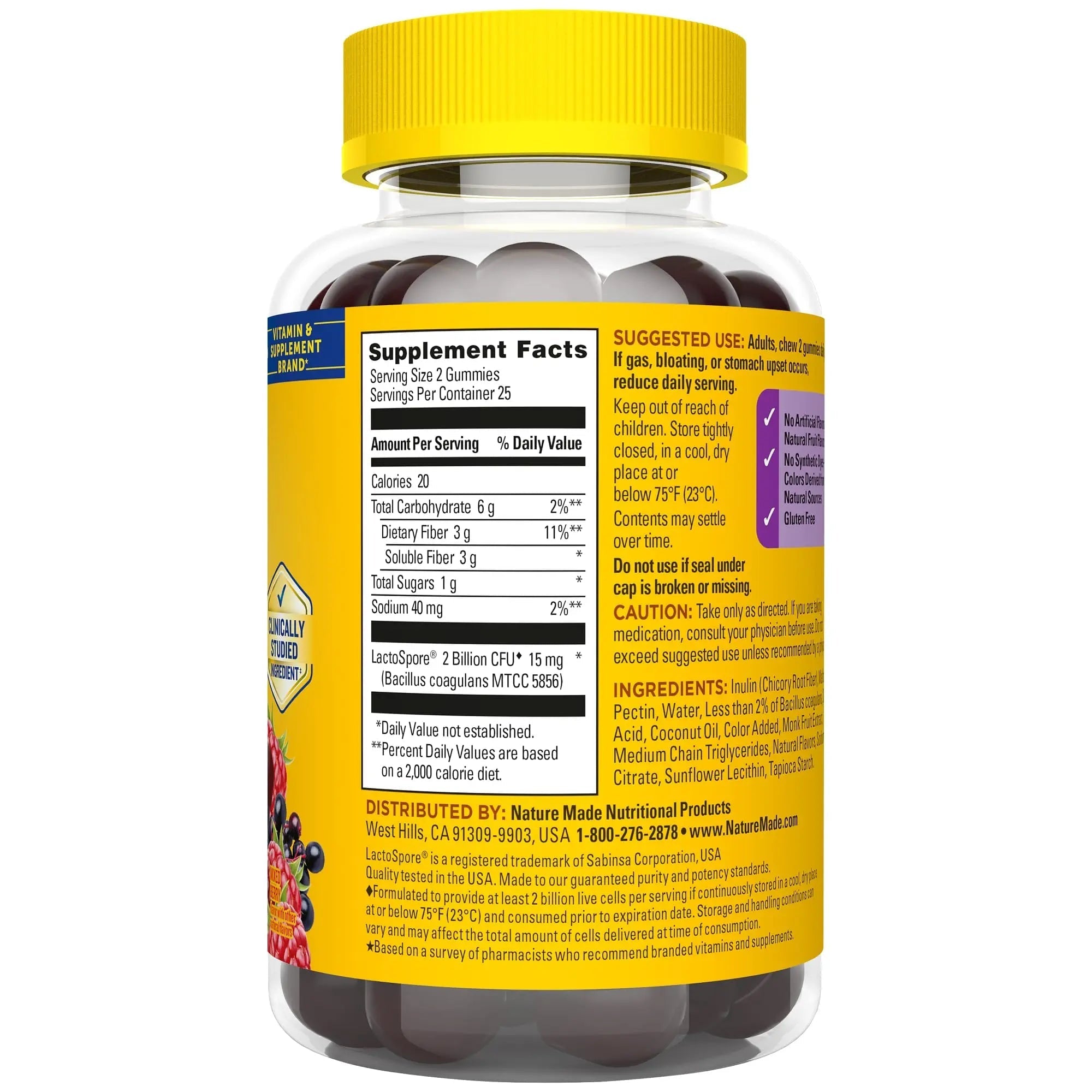 Nature Made Probiotic + Prebiotic Fiber Gummies for Daily Gut Health, Fiber Supplement with Probiotics for Digestive Health Support, 50 Gummies, 25 Day Supply Nature Made buy australia supplements