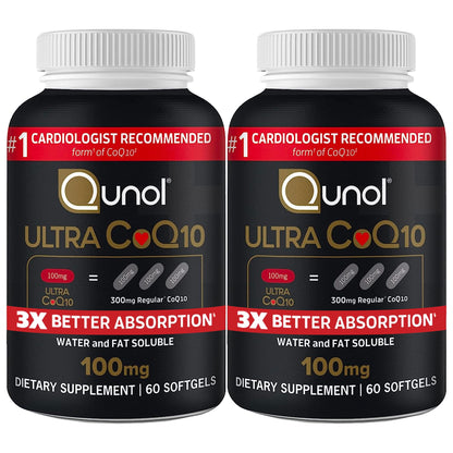 Qunol Ultra CoQ10 100mg, 3X Better Absorption, Antioxidant, 90 Softgels | #1 Cardiologist Recommended Supplement for Heart Health, Coenzyme Q10 Supplement to support Vascular Health & Cellular Energy Gsupps Australia