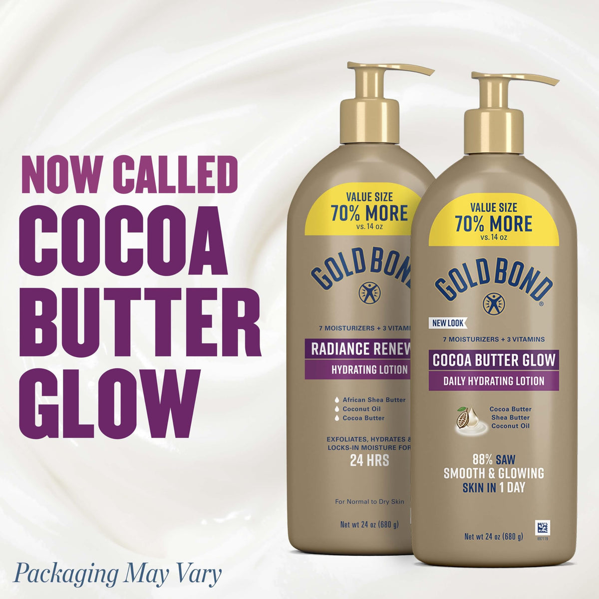 Gold Bond Cocoa Butter Glow Daily Hydrating Lotion for Dry Skin, 24 oz Gold Bond