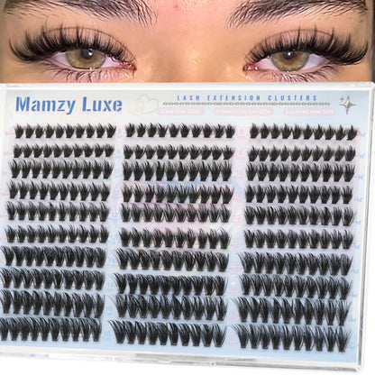 Manga Lash Clusters With Spikes Wispy Eyelashes Natural Cluster Eyelash Extensions 300Pcs False Lashes Clusters D-Curly 8-16MM Individual Lashes Extension DIY Waterproof Daily Anime Eye Lash Clusters Mamzy Luxe