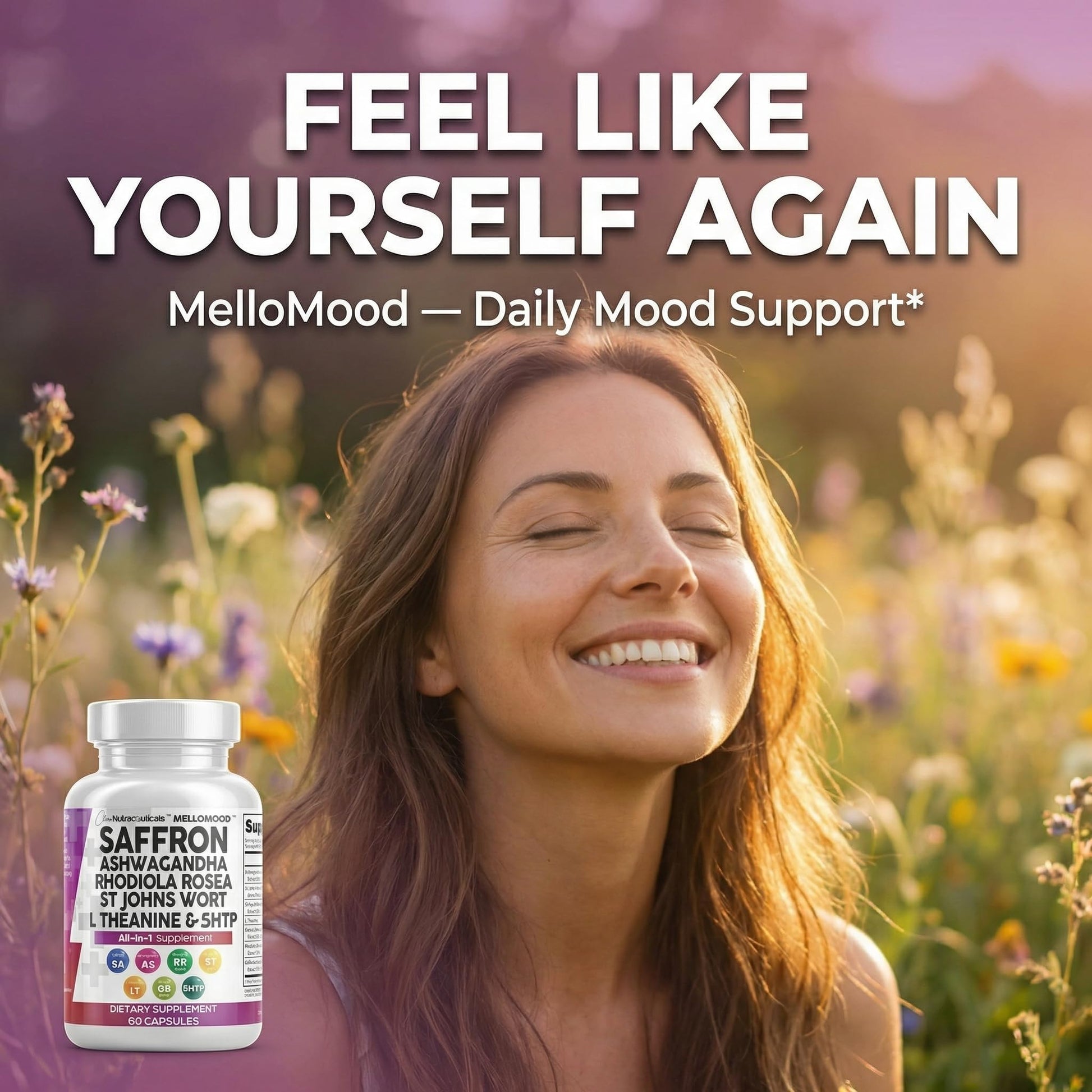 Clean Nutraceuticals Saffron Supplements Extract 100mg + Ashwagandha L-Theanine 200mg - Mood Support Ginkgo Biloba, St. John's Wort, Rhodiola Rosea & 5-HTP Capsules Pills Men Women Clean Nutraceuticals buy australia supplements