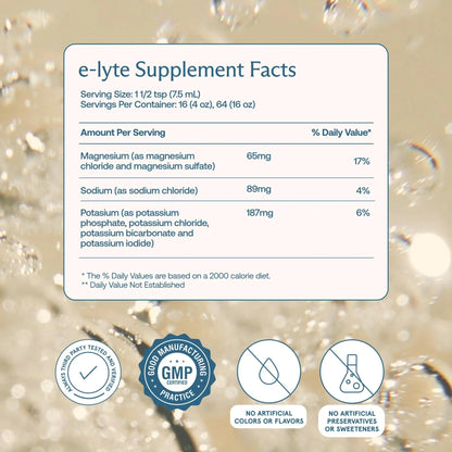 BodyBio e-lyte - Liquid Electrolyte Concentrate for Clean Hydration, Energy & Cramp Relief - No Sugar, No Artificial Flavors, No Fillers, Keto Friendly BodyBio
