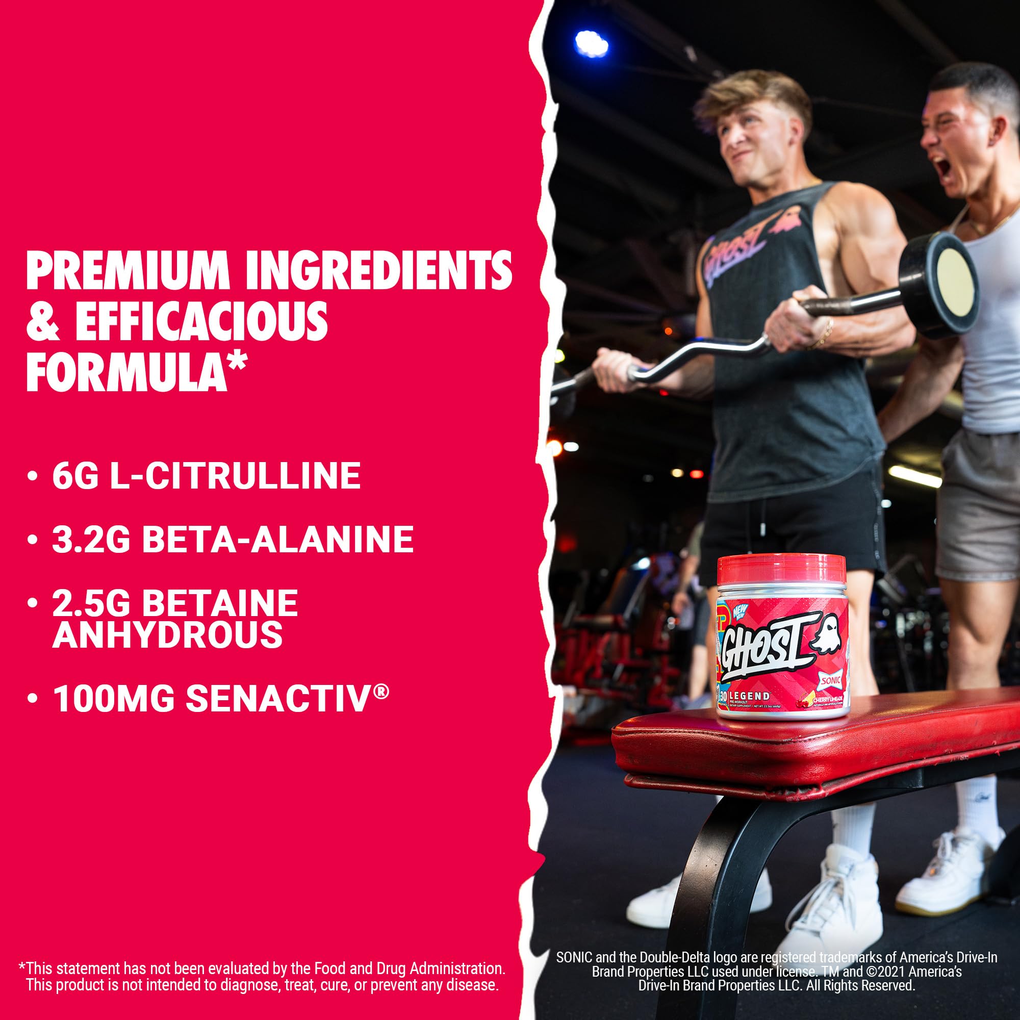 GHOST Legend Pre Workout Powder, Sonic Cherry Limeade - 30 Servings – Pre-Workout for Men & Women with Choline, L-Citrulline, GHOST buy australia supplements