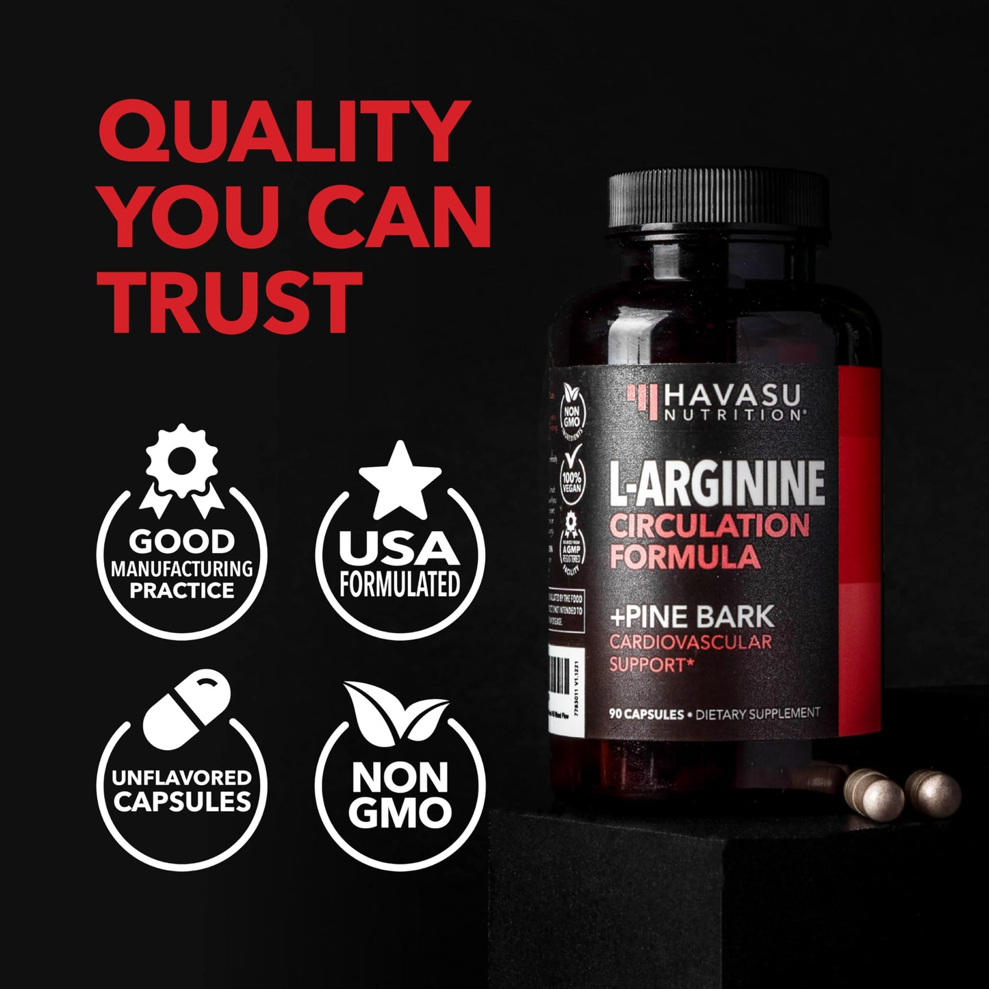 L-Arginine and L-Citrulline for Men, Nitric Oxide Support, 30 Servings | L Arginine 1000mg Capsules with L Citrulline and Tart Cherry, Performance Supplement for Men's Health, Vegan, 60 Count Gsupps Australia