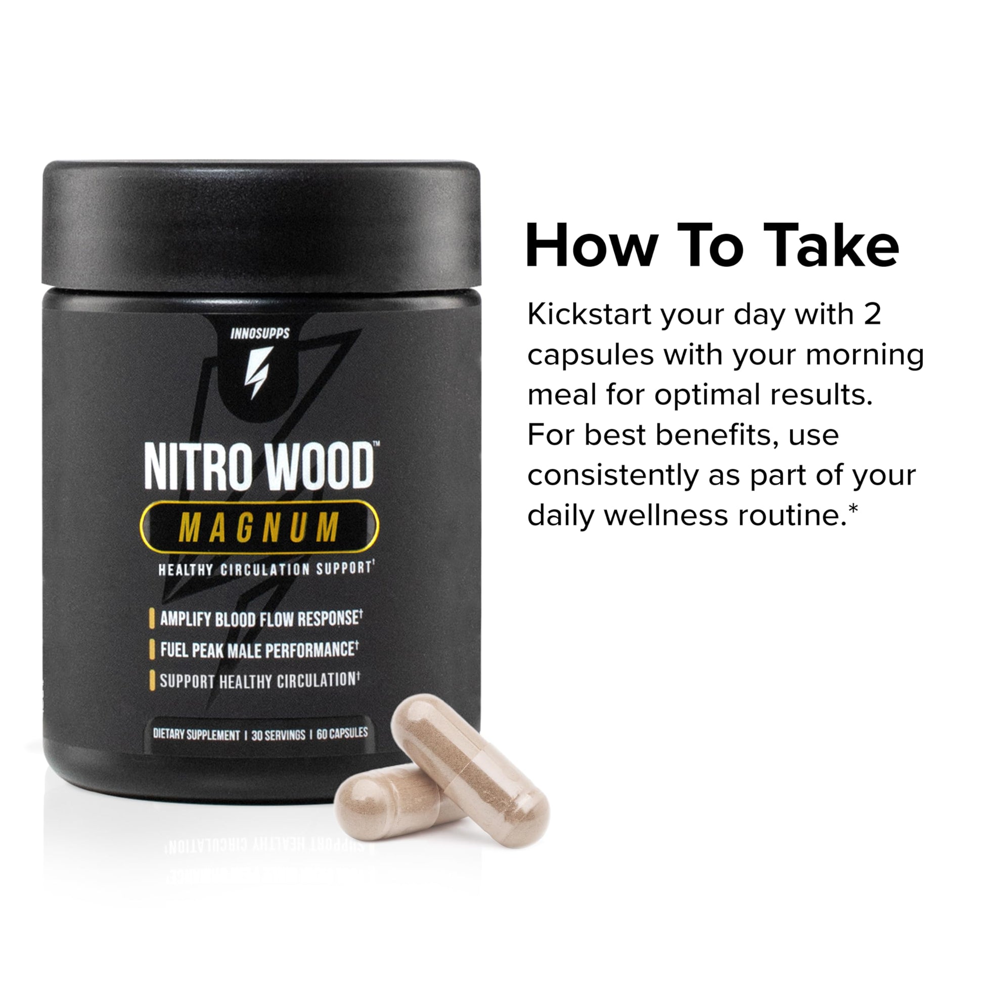 InnoSupps Nitro Wood Magnum – Nitric Oxide Booster for Men – Supports Blood Flow, Circulation & Male Performance – Stamina, Endurance & Size Support – 60 Veg Capsules InnoSupps buy australia supplements