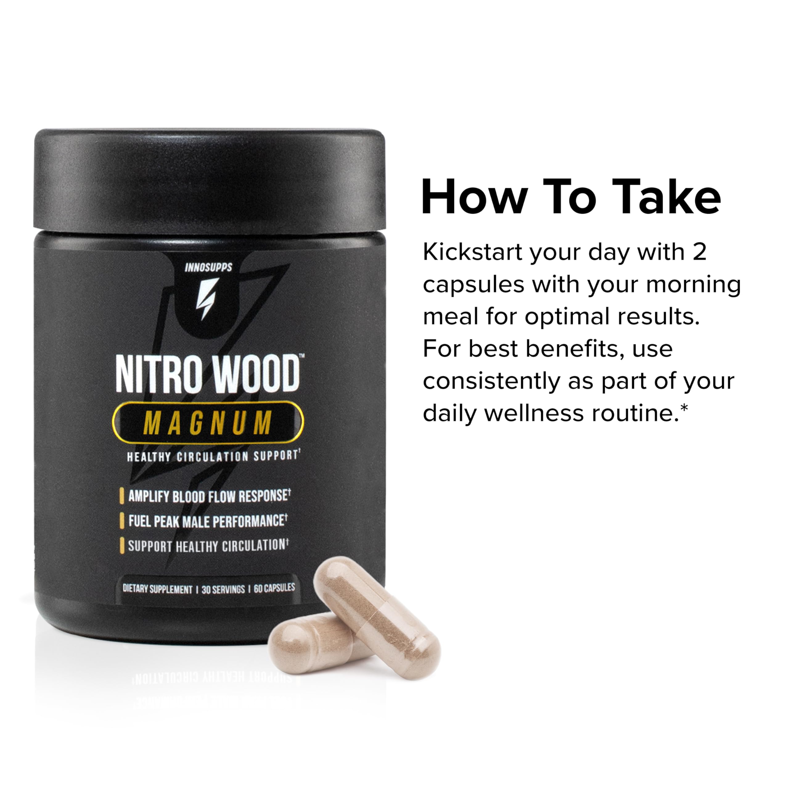 InnoSupps Nitro Wood Magnum – Nitric Oxide Booster for Men – Supports Blood Flow, Circulation & Male Performance – Stamina, Endurance & Size Support – 60 Veg Capsules InnoSupps buy australia supplements
