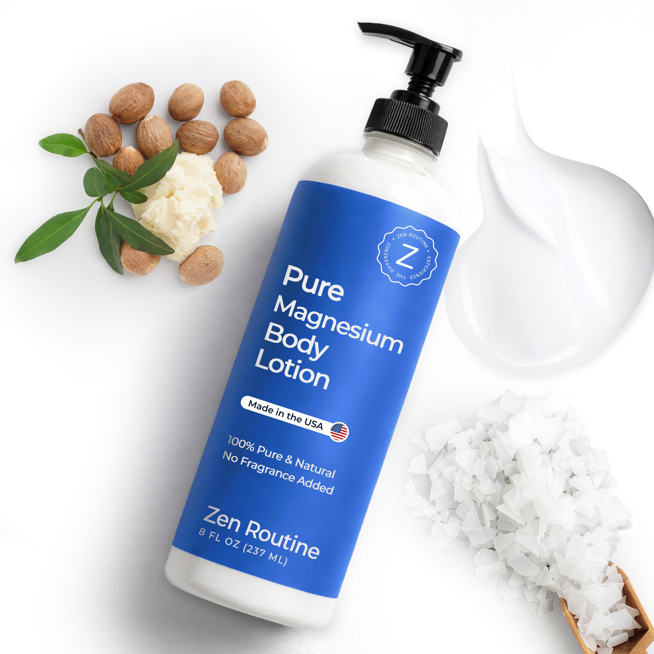 Zen Routine Magnesium Lotion for Sleep, Leg Cramps & Muscle Soreness with Shea Butter | Award-Winning Cream For Sleep – Safe for Kids – Unscented, Non-Greasy, Ultra Soothing – Made in USA Zen Routine buy australia supplements