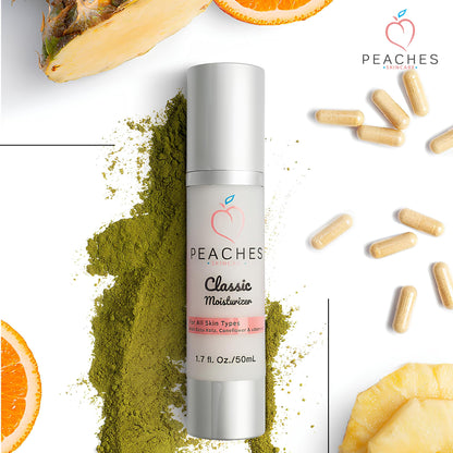 Peaches Skin Care Vegan Classic Moisturizer with Gotu Kola Cream, 1.7 oz Peaches Skin Care