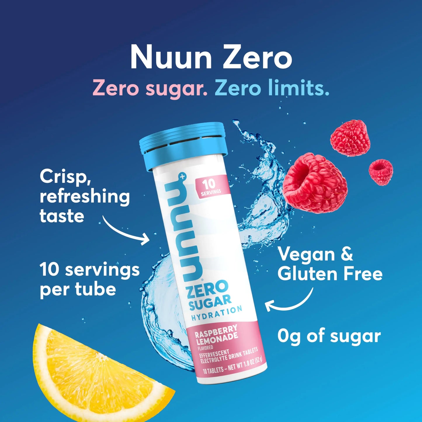 Nuun Zero Sugar Hydration Electrolyte Tablets - Sodium, Potassium, Chloride, Calcium, Magnesium, Light & Delicious Fruit Flavors, No Sugar, Gluten Free, Vegan, Nuun