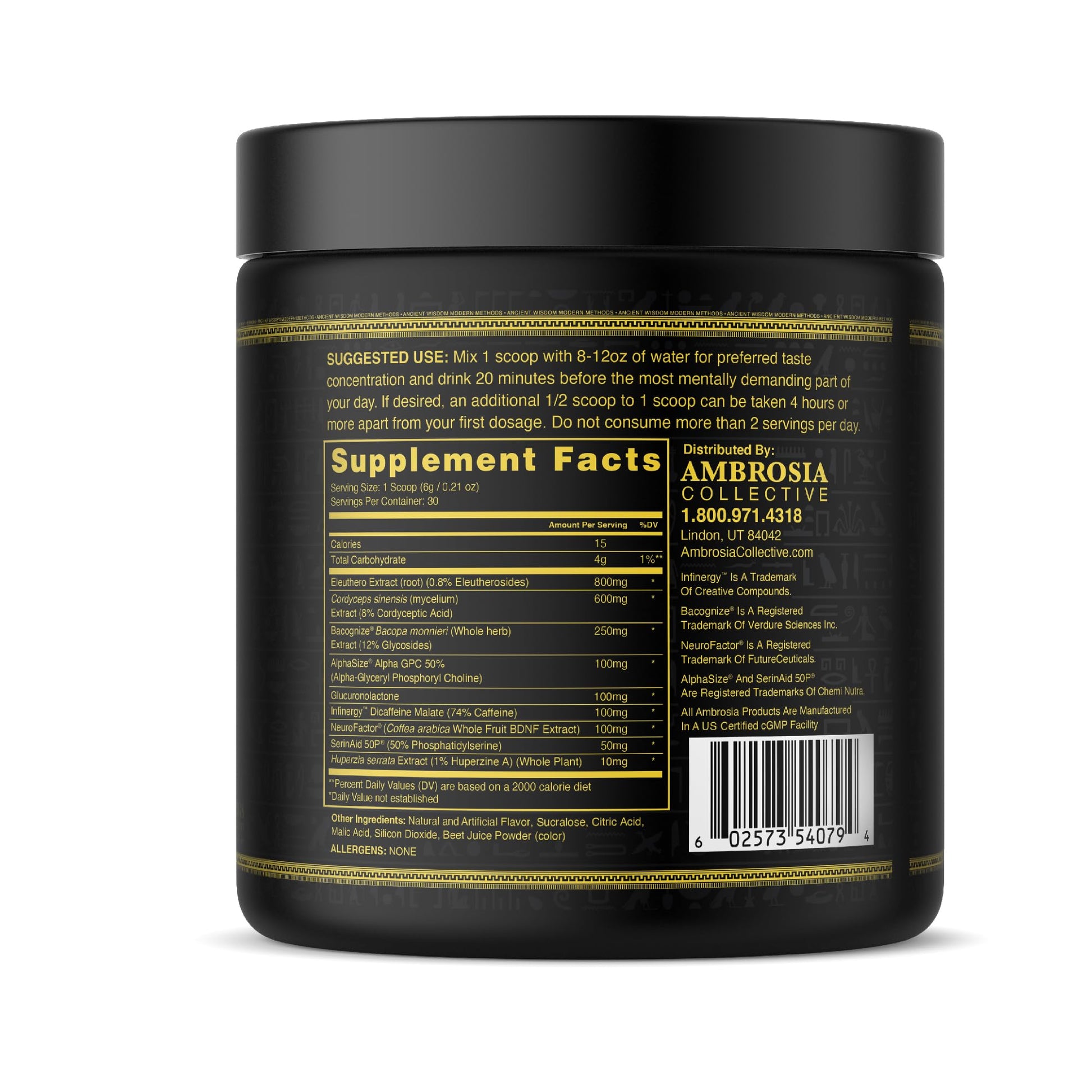 Ambrosia Mental Jewels Nootropic Brain Supplement Powder | Alpha GPC, Bacopa & Phosphatidylserine | Memory, Focus & Concentration Support | 30 Servings | Cherry Limeade Ambrosia buy australia supplements